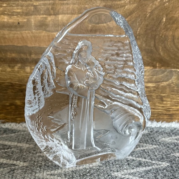 RARE Lenox Handcrafted Christian Religious “Footprints in Crystal, Inspirational - Picture 2 of 12